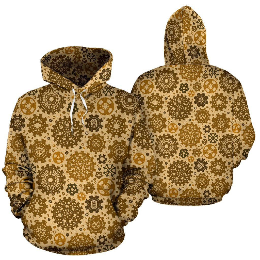 Steampunk Print Pattern Women Men Pullover Hoodie-grizzshop