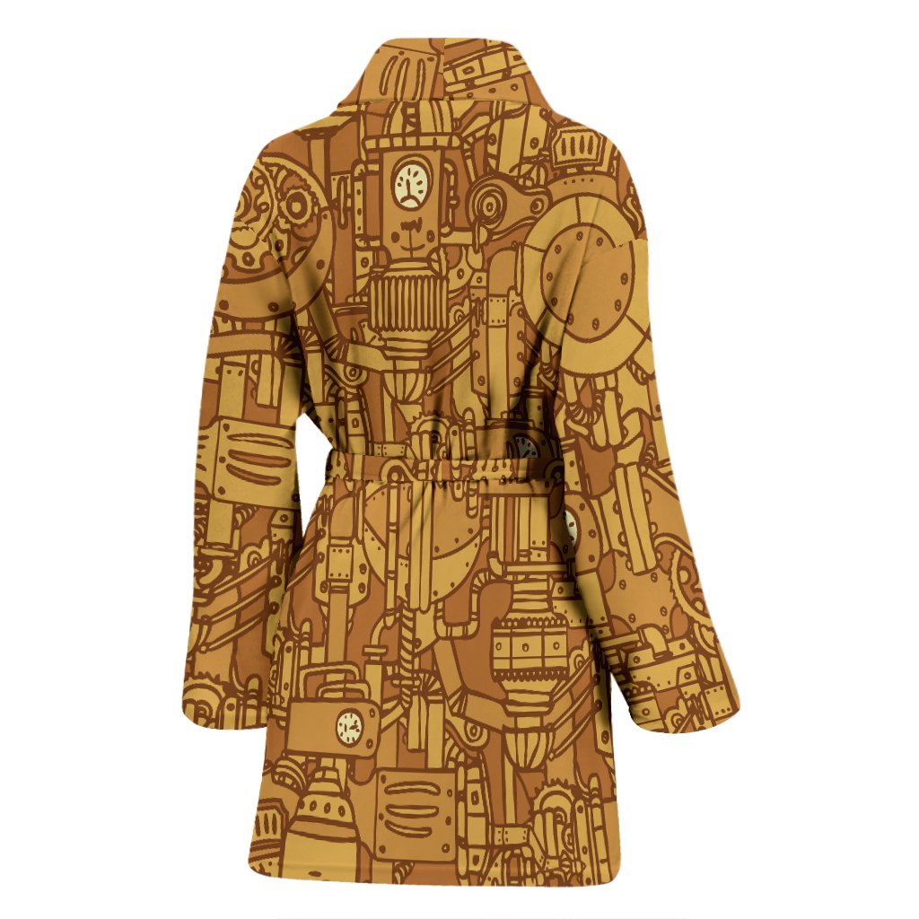 Steampunk Pattern Print Women Long Robe-grizzshop
