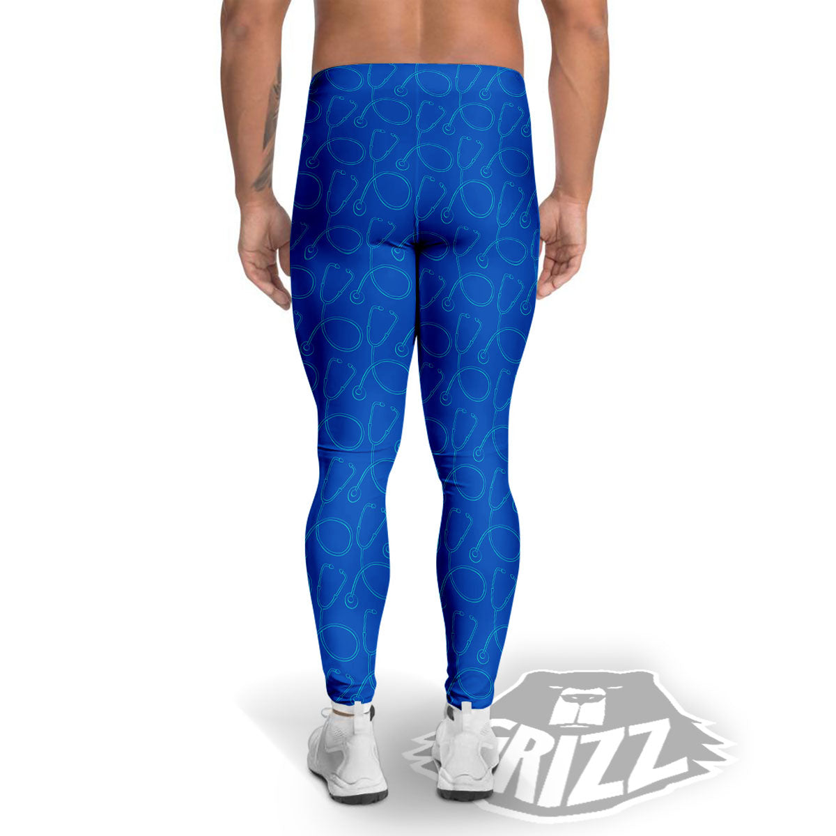 Stethoscope Blue Print Pattern Men's Leggings-grizzshop