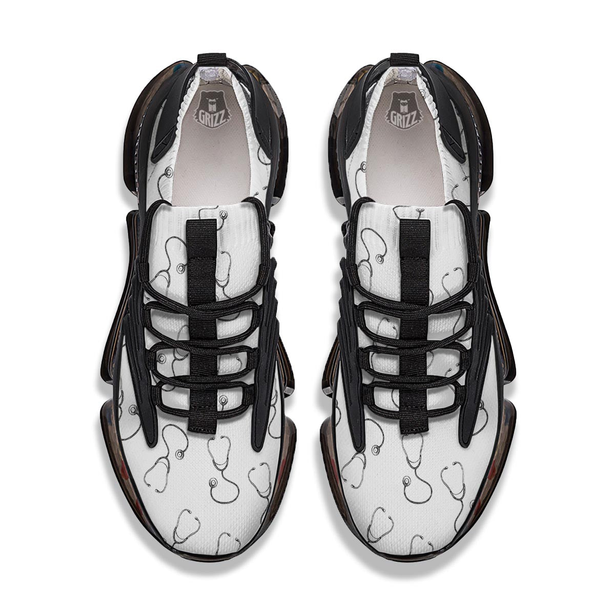 Stethoscope Sign Print Pattern Black Gym Shoes-grizzshop