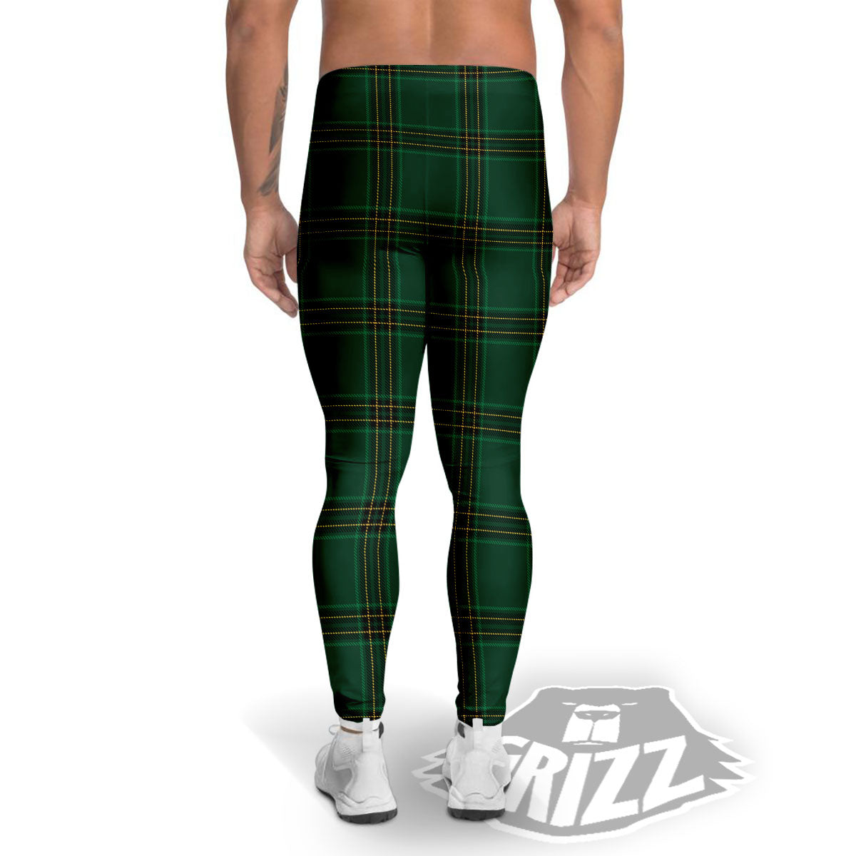 Stewart Tartan Green Print Pattern Men's Leggings-grizzshop