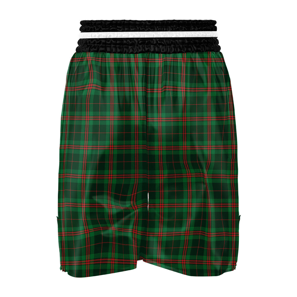 Stewart Tartan Red And Green Print Boxing Shorts-grizzshop