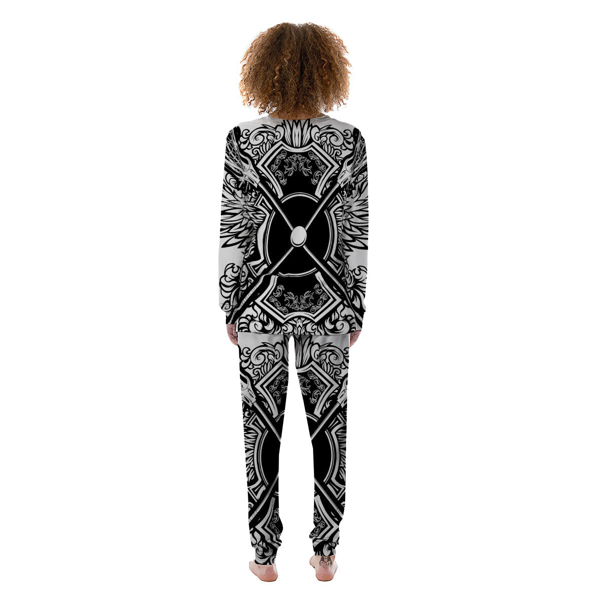 Sticks Lacrosse Ornate Wing Print Women's Pajamas-grizzshop