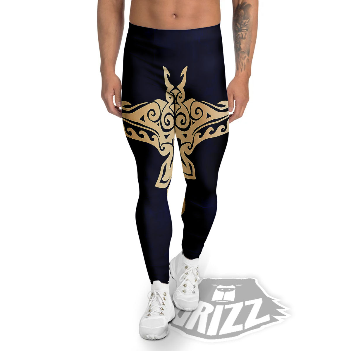 Stingray Spiritual Golden Print Men's Leggings-grizzshop