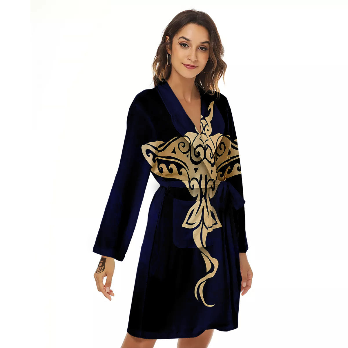 Stingray Spiritual Golden Print Women's Robe-grizzshop