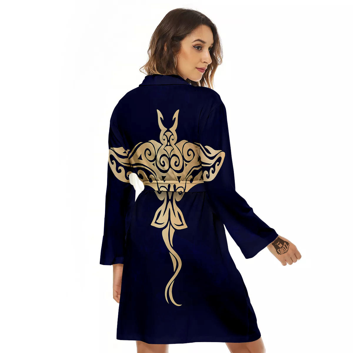 Stingray Spiritual Golden Print Women's Robe-grizzshop