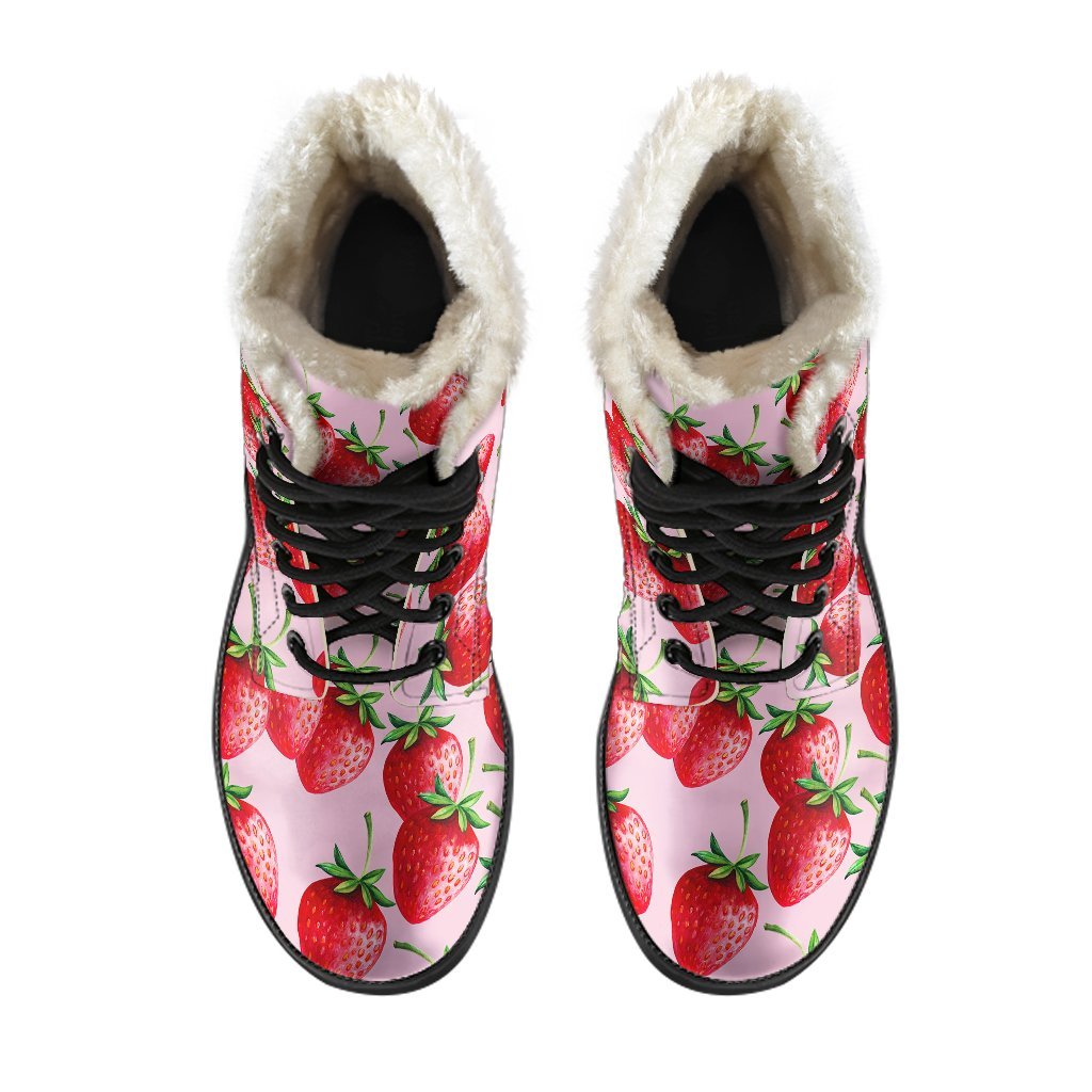 Strawberry Pattern Print Comfy Winter Boots-grizzshop