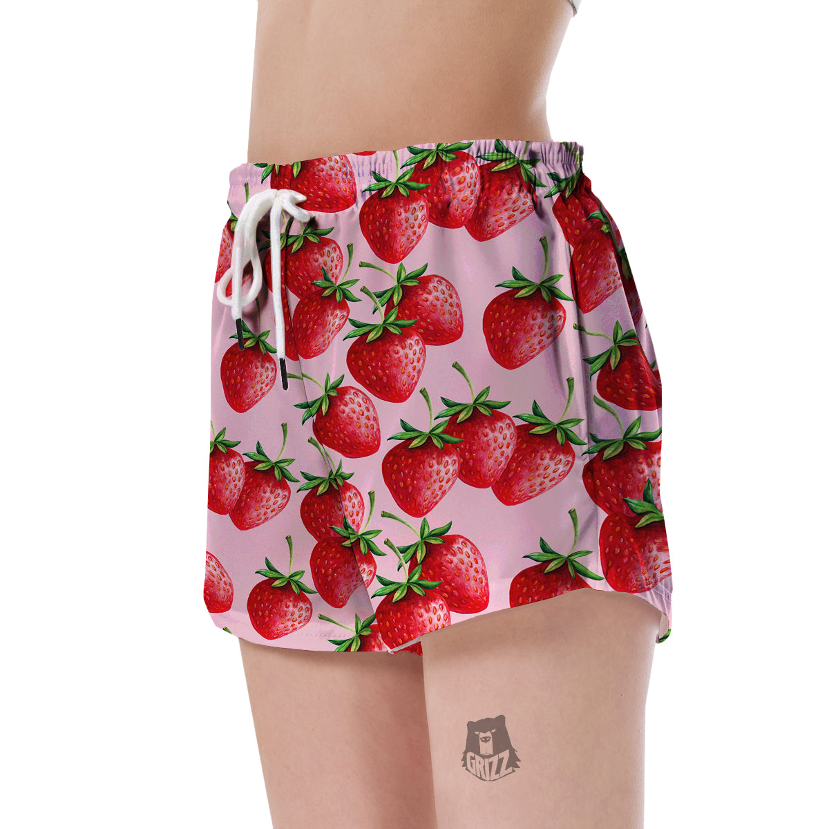 Strawberry Pattern Print Women's Shorts-grizzshop
