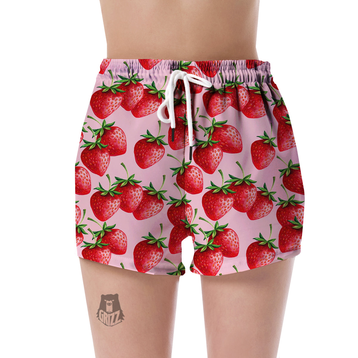 Strawberry Pattern Print Women's Shorts-grizzshop