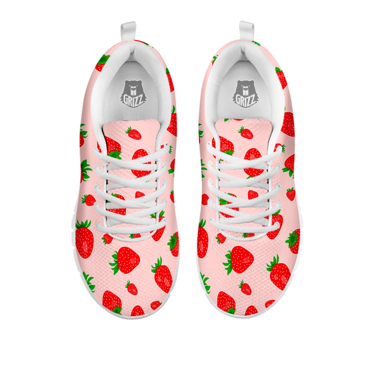 Strawberry Red Print Pattern White Sneaker-grizzshop