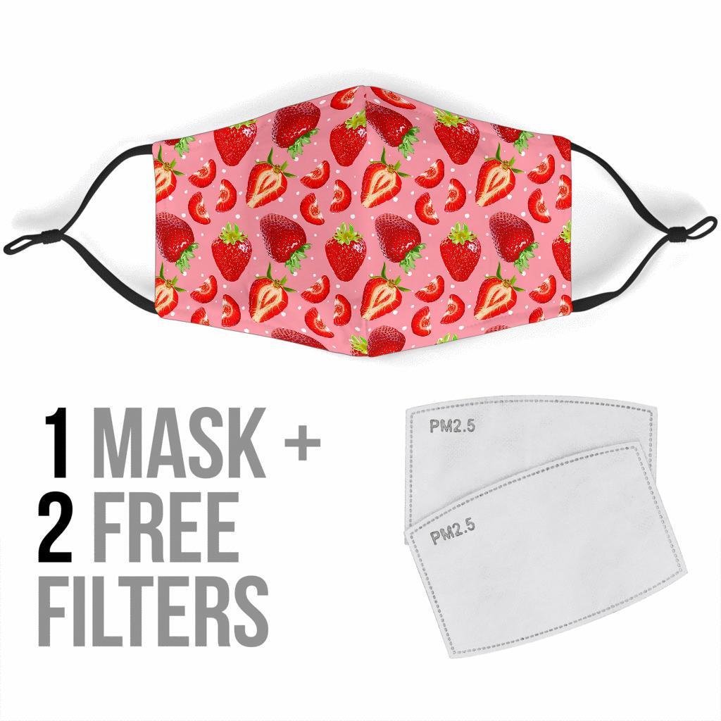 Strawberry Slice Print Pattern Face Mask-grizzshop