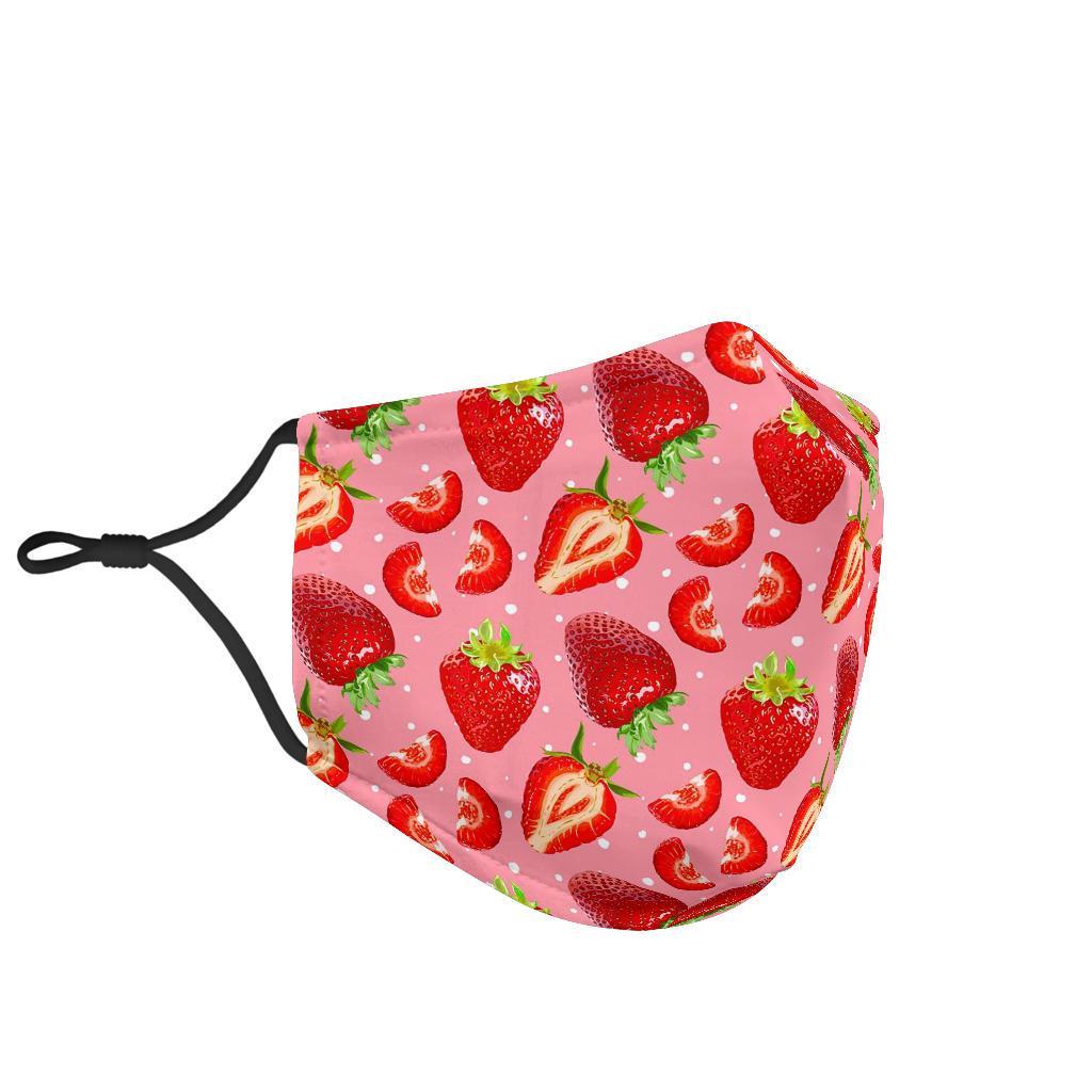 Strawberry Slice Print Pattern Face Mask-grizzshop