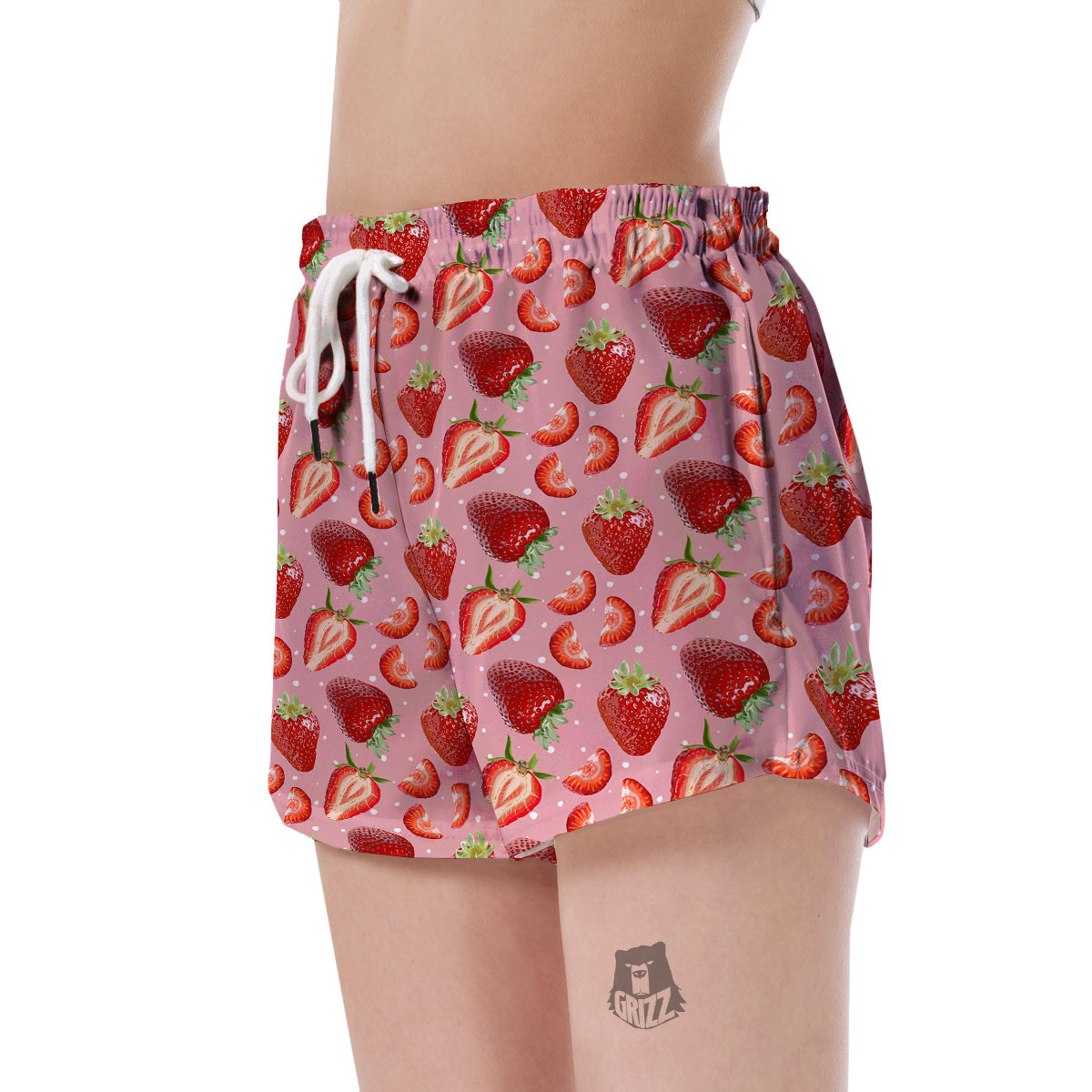 Strawberry Slice Print Pattern Women's Shorts-grizzshop