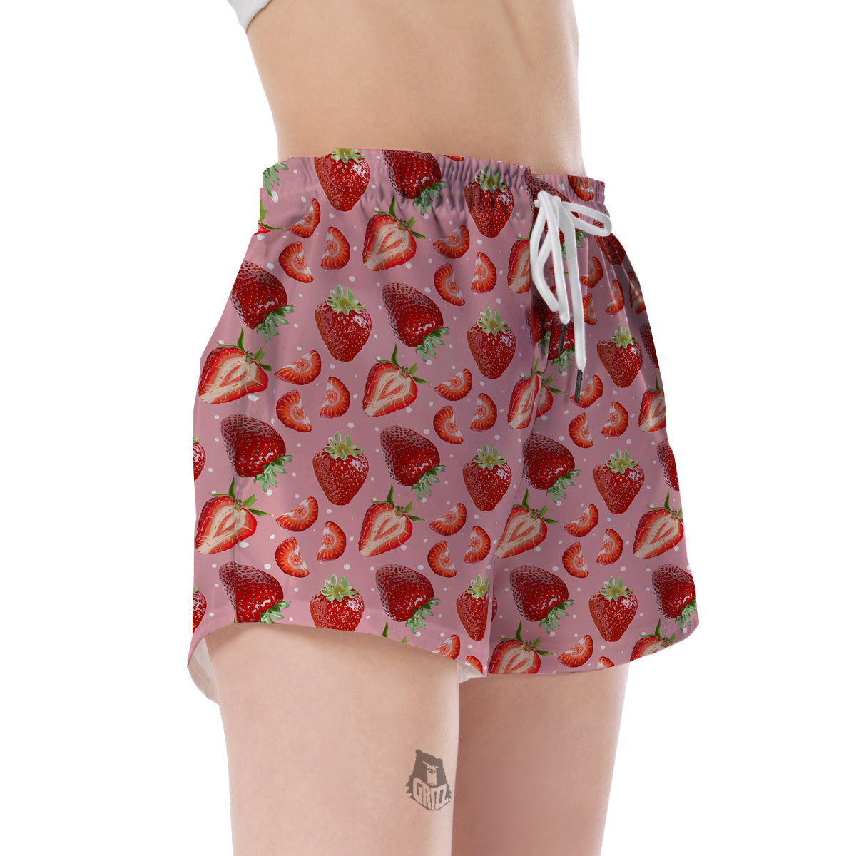 Strawberry Slice Print Pattern Women's Shorts-grizzshop