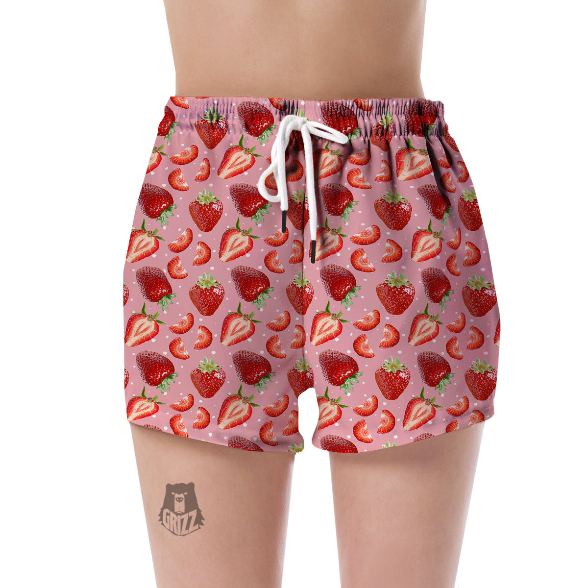 Strawberry Slice Print Pattern Women's Shorts-grizzshop