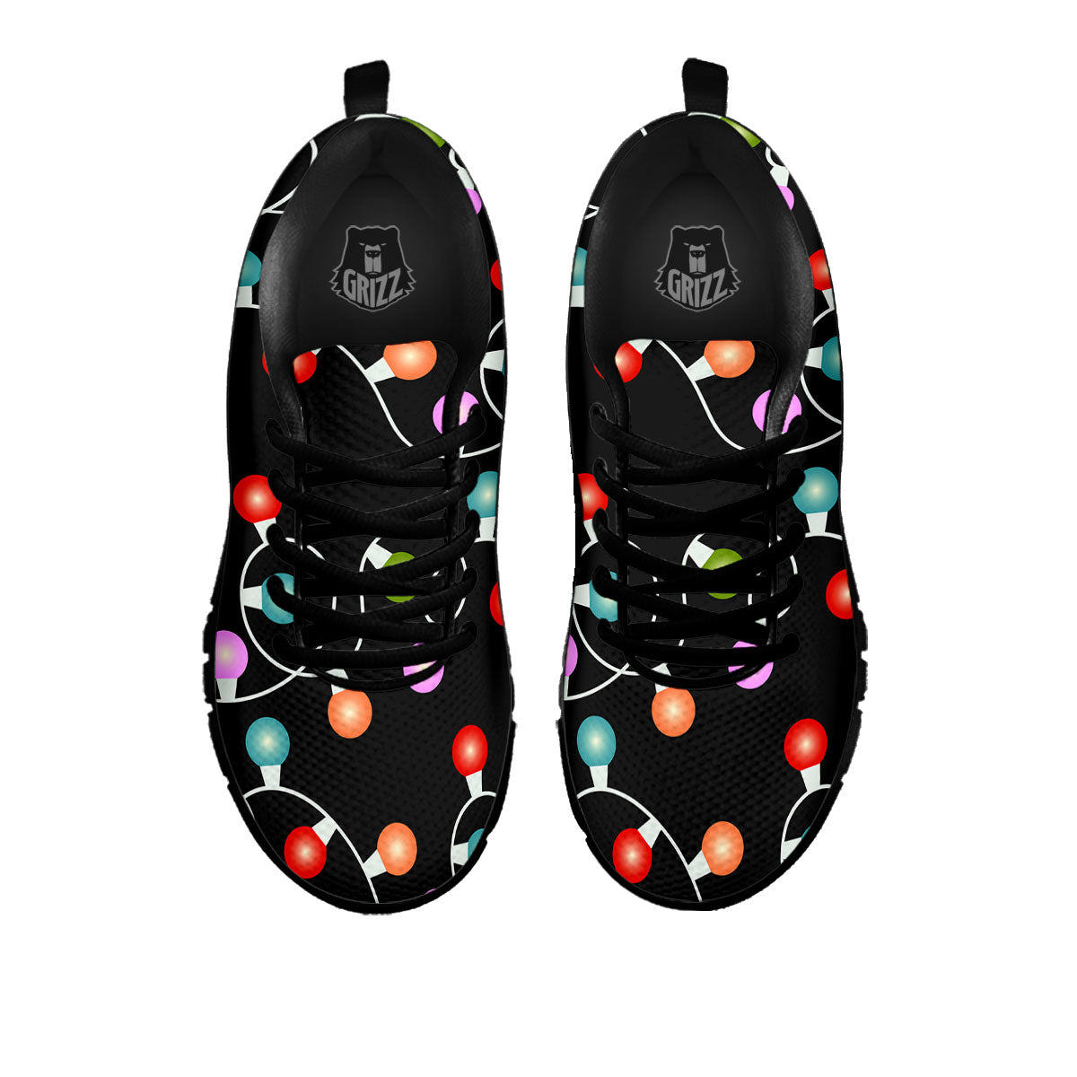 String Lights LED Christmas Print Black Sneaker-grizzshop