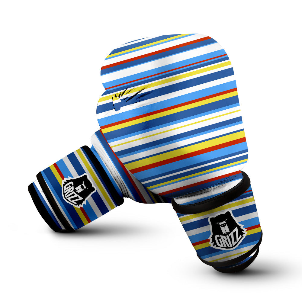 Stripe Autism Awareness Color Print Pattern Boxing Gloves-grizzshop