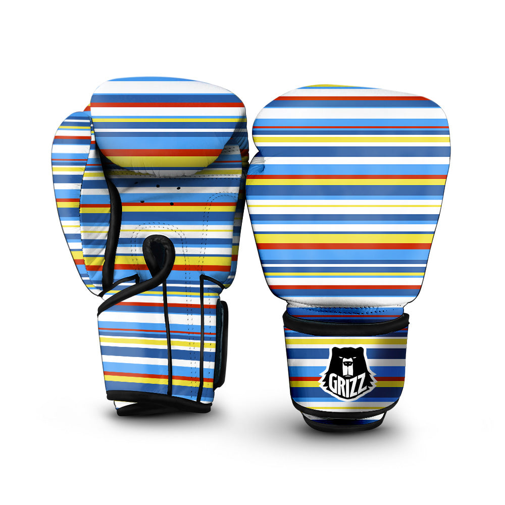 Stripe Autism Awareness Color Print Pattern Boxing Gloves-grizzshop