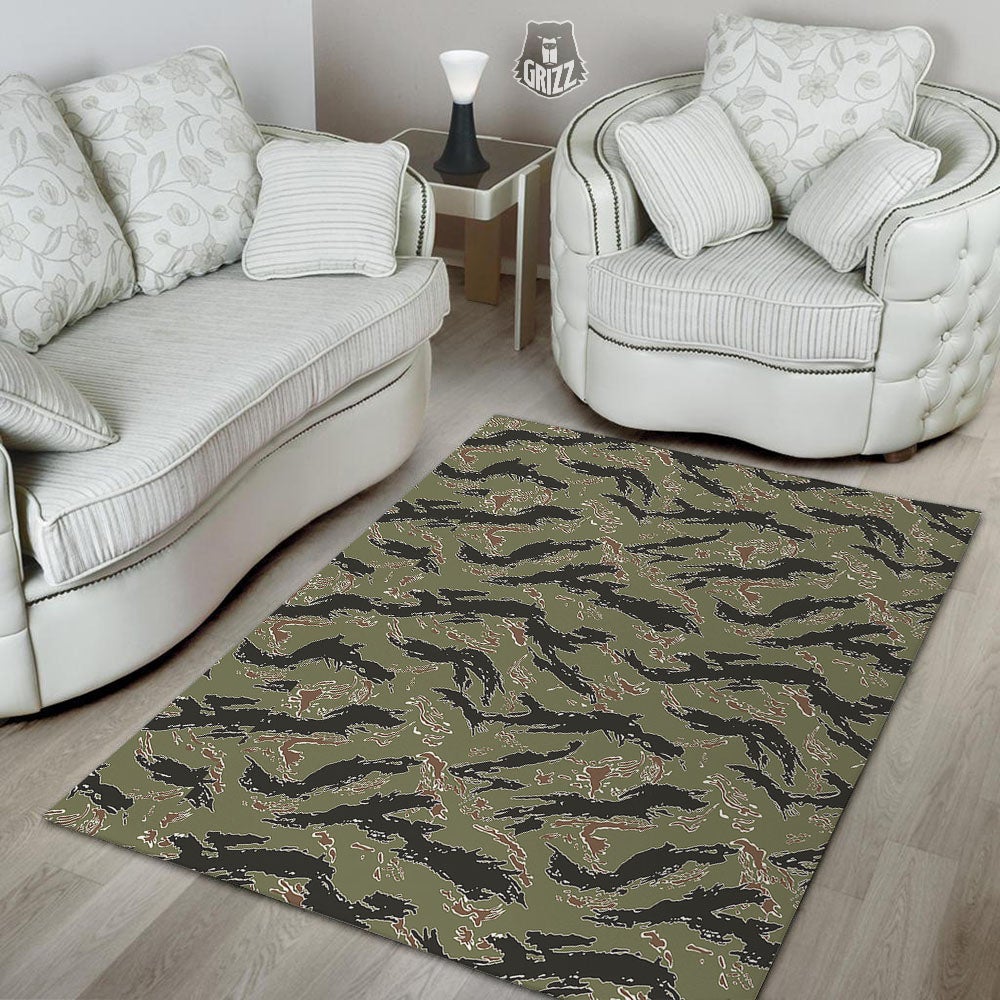 Stripe Camouflage Military Tiger Print Floor Mat-grizzshop
