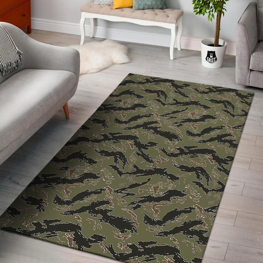 Stripe Camouflage Military Tiger Print Floor Mat-grizzshop