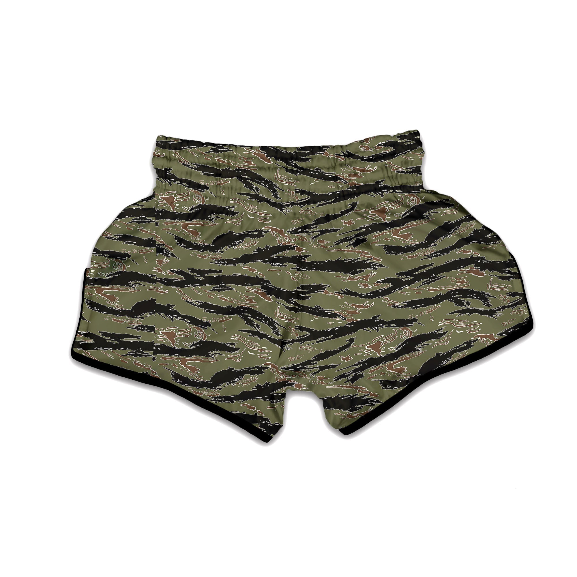 Stripe Camouflage Military Tiger Print Muay Thai Boxing Shorts-grizzshop