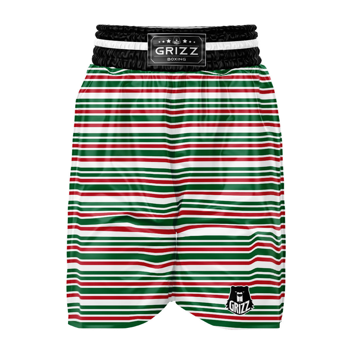 Stripe Candy Cane Print Pattern Boxing Shorts-grizzshop