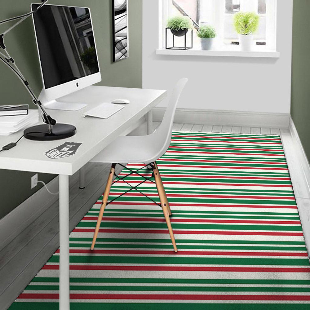Stripe Candy Cane Print Pattern Floor Mat-grizzshop