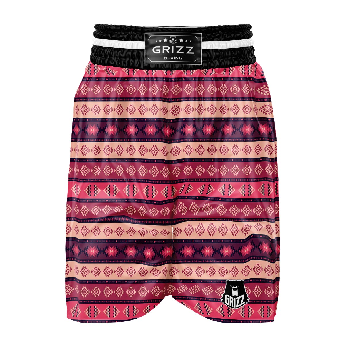 Stripe Southwestern Print Pattern Boxing Shorts-grizzshop