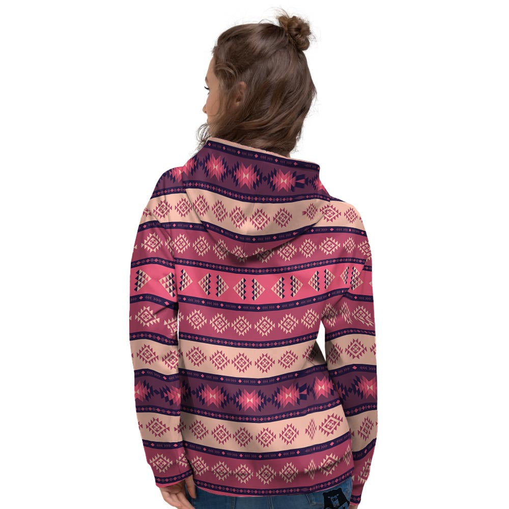 Stripe Southwestern Print Pattern Women's Hoodie-grizzshop