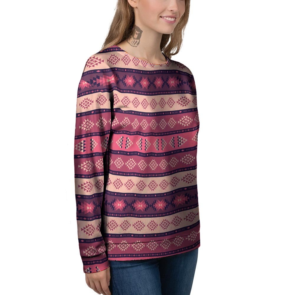 Stripe Southwestern Print Pattern Women's Sweatshirt-grizzshop