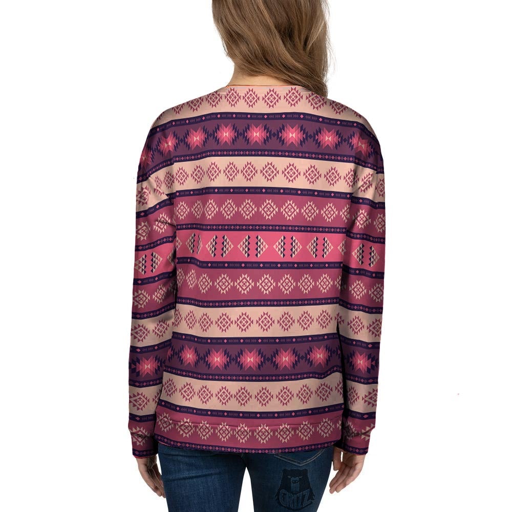 Stripe Southwestern Print Pattern Women's Sweatshirt-grizzshop
