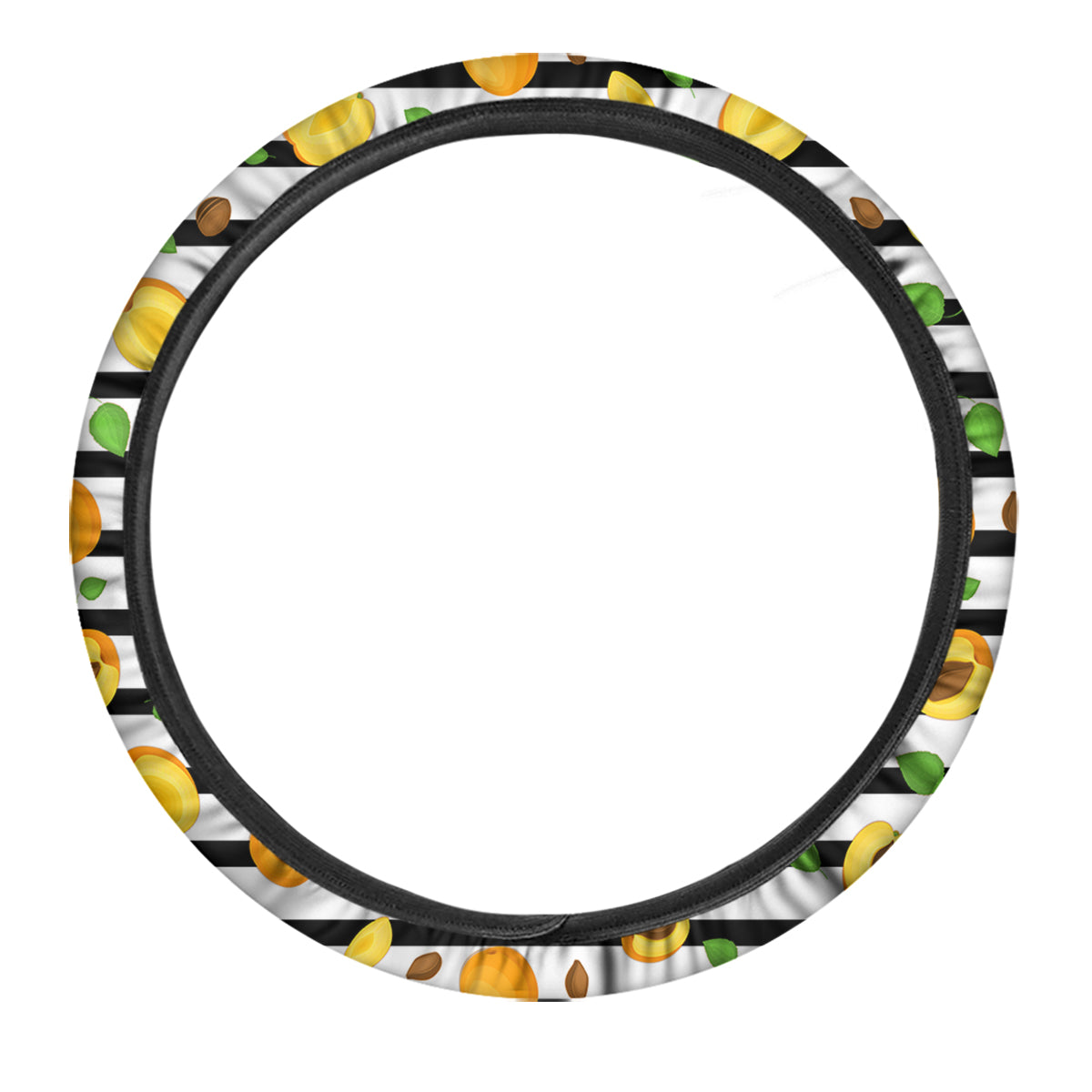 Striped Apricot Print Pattern Car Steering Wheel Cover-grizzshop
