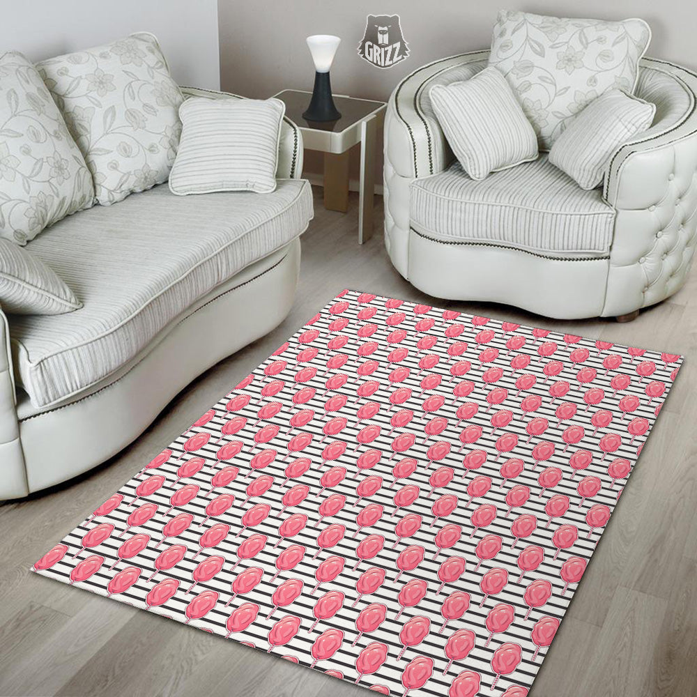 Striped Cotton Candy Print Pattern Floor Mat-grizzshop