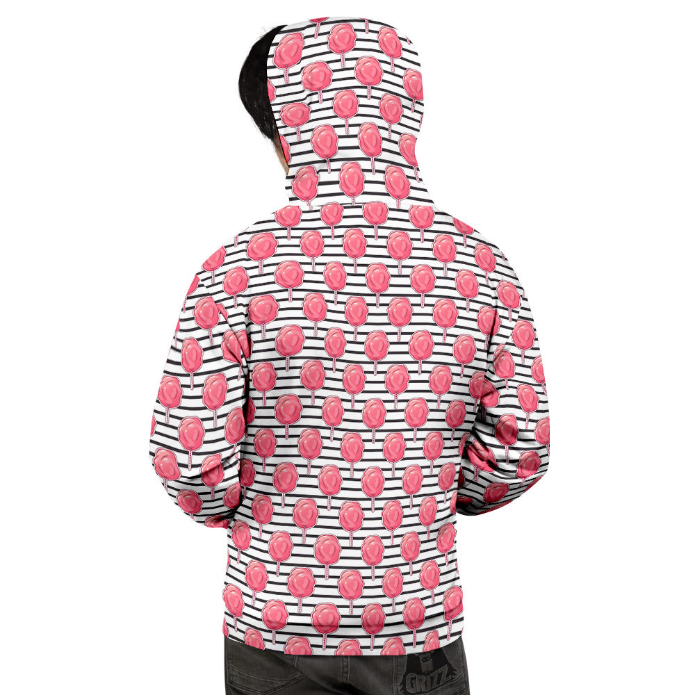 Striped Cotton Candy Print Pattern Men's Hoodie-grizzshop