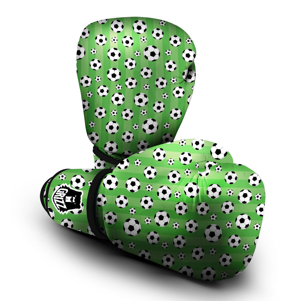 Striped Green Football Print Pattern Boxing Gloves-grizzshop