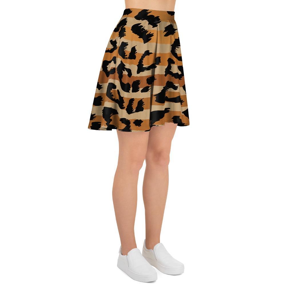 Striped Leopard Women's Skirt-grizzshop