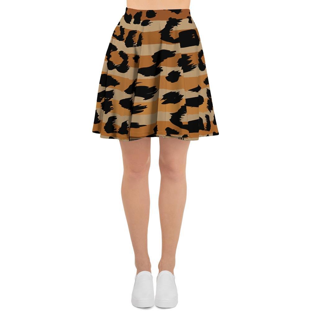 Striped Leopard Women's Skirt-grizzshop