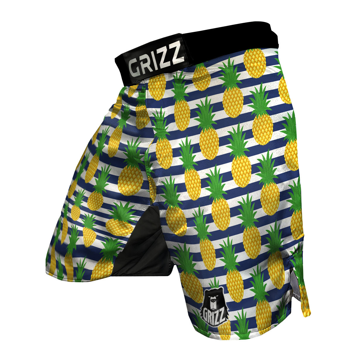 Striped Pineapple Print Pattern MMA Shorts-grizzshop