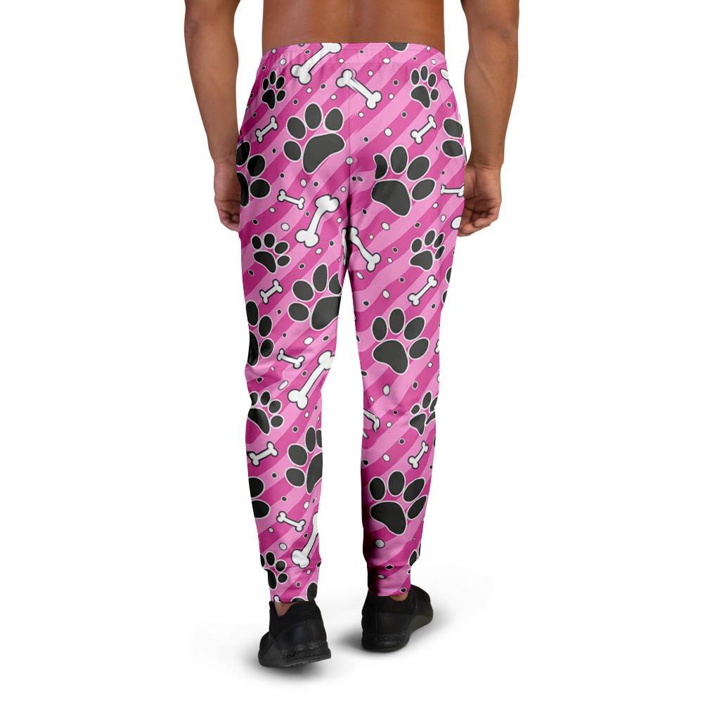 Striped Pink Paw Men's Joggers-grizzshop