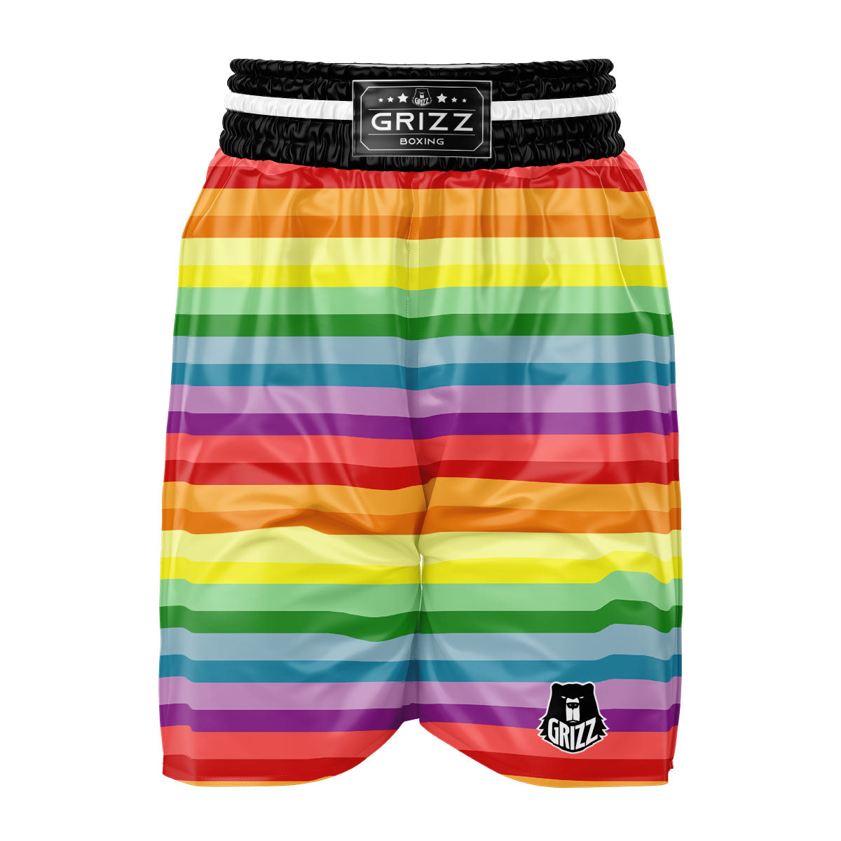 Striped Rainbow Print Pattern Boxing Shorts-grizzshop