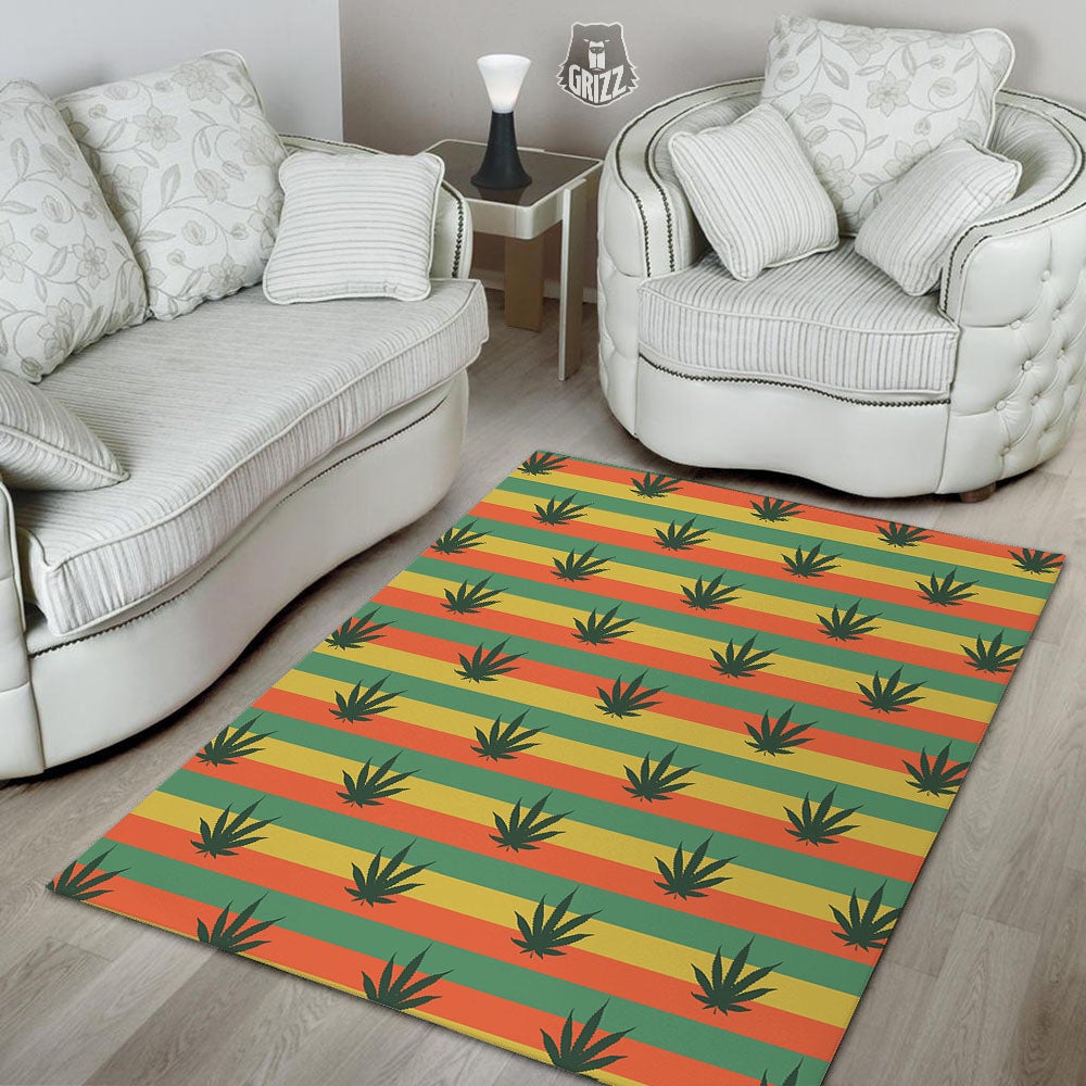 Striped Rasta Print Pattern Floor Mat-grizzshop