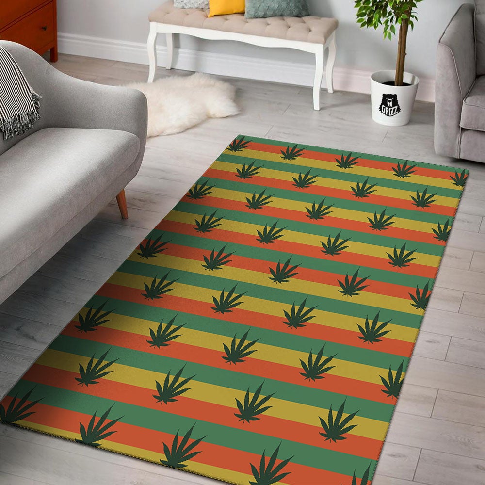 Striped Rasta Print Pattern Floor Mat-grizzshop