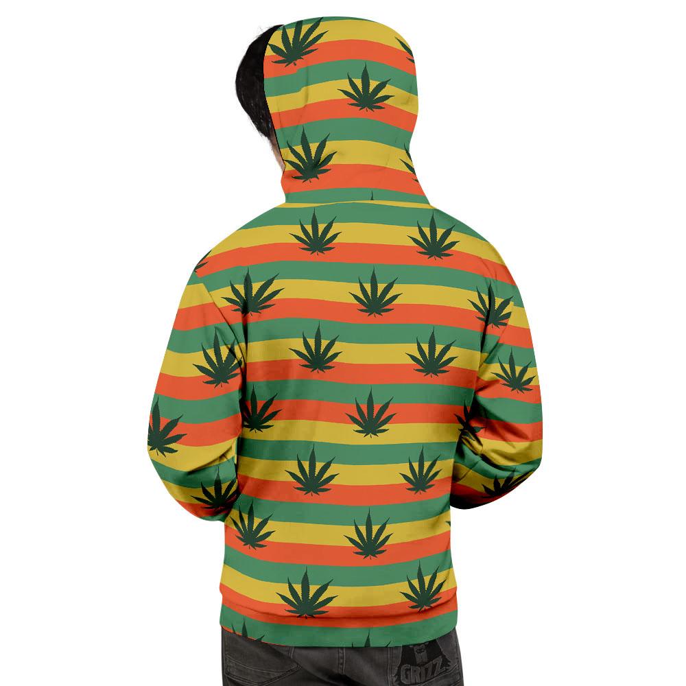 Striped Rasta Print Pattern Men's Hoodie-grizzshop