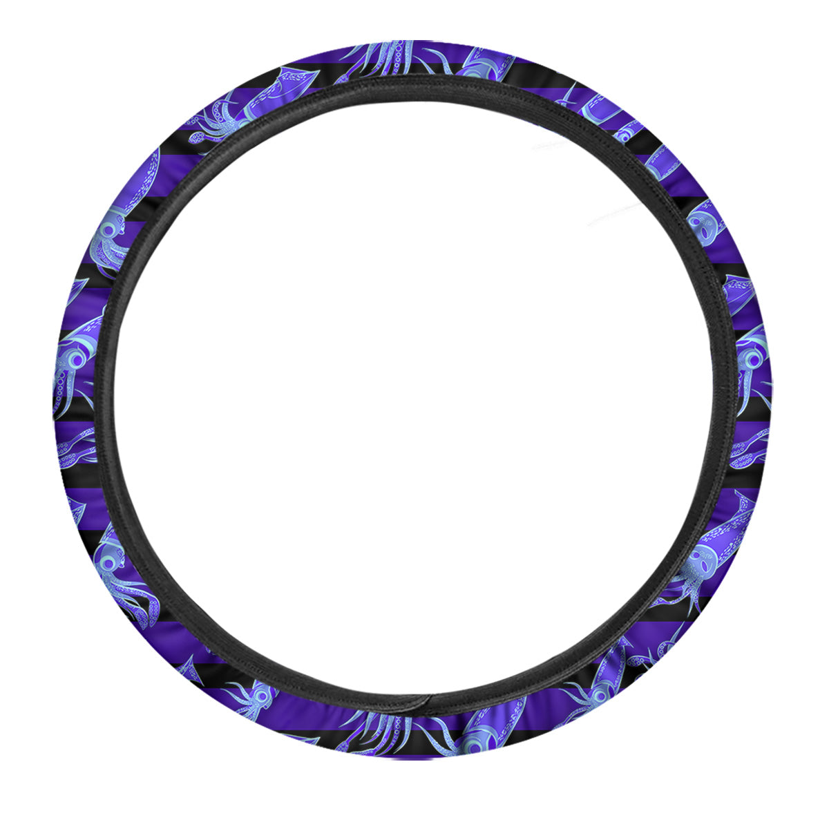 Striped Squid Print Pattern Car Steering Wheel Cover-grizzshop