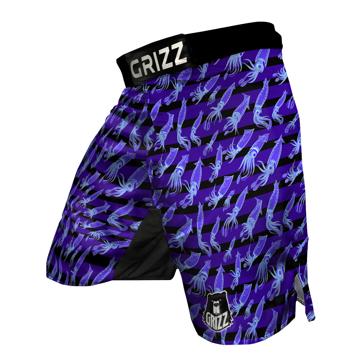 Striped Squid Print Pattern MMA Shorts-grizzshop