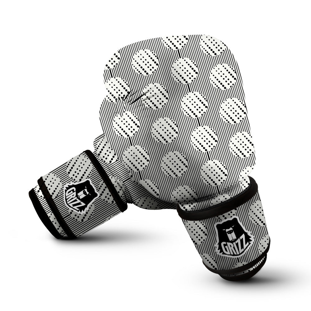 Stripes And Polka Dot Print Pattern Boxing Gloves-grizzshop