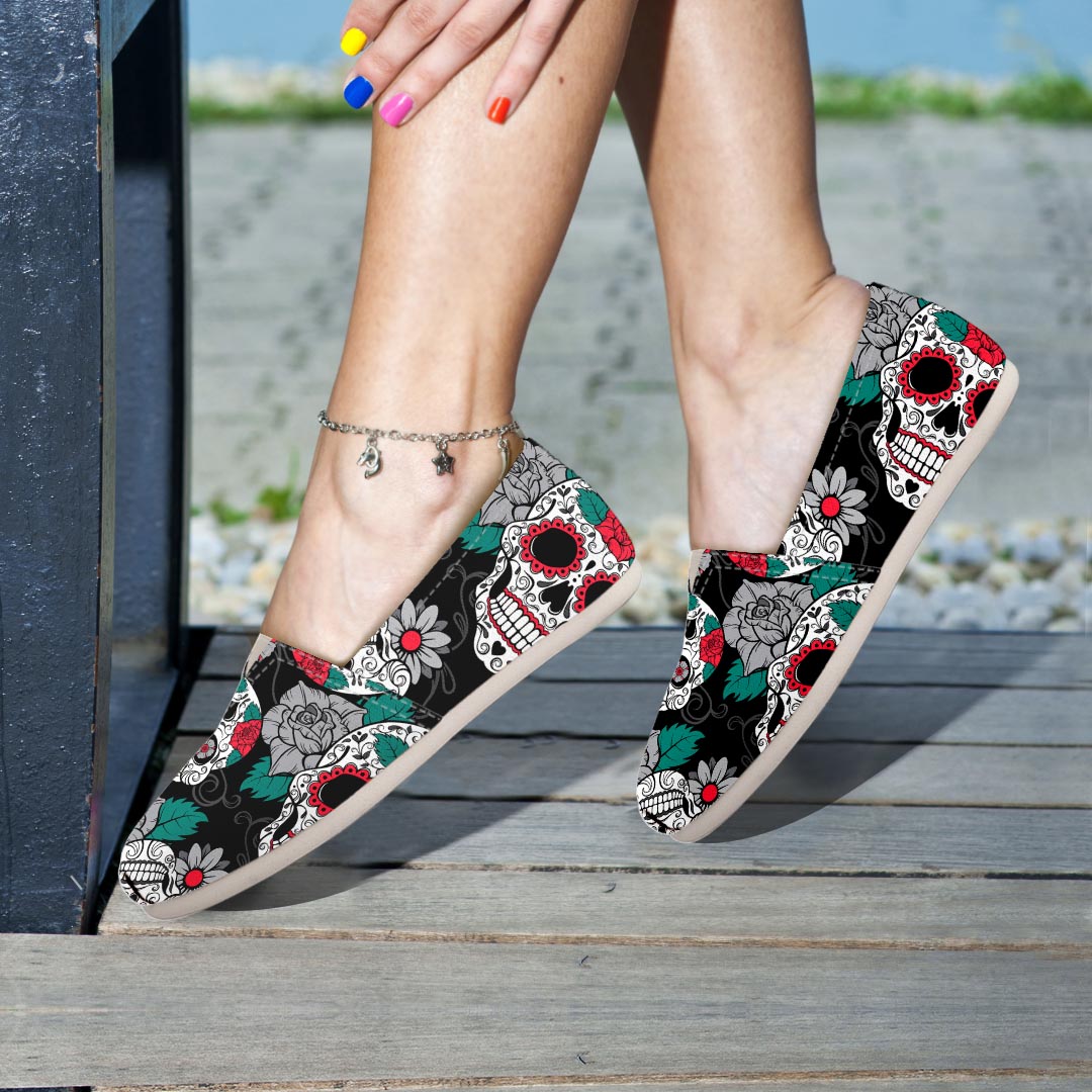 Sugar Skull Canvas Shoes-grizzshop