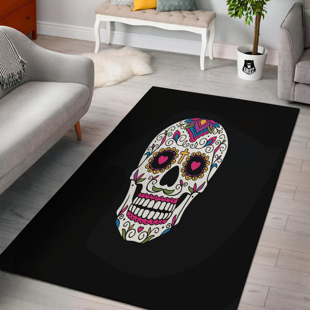 Sugar Skull Day Of The Dead Print Floor Mat-grizzshop