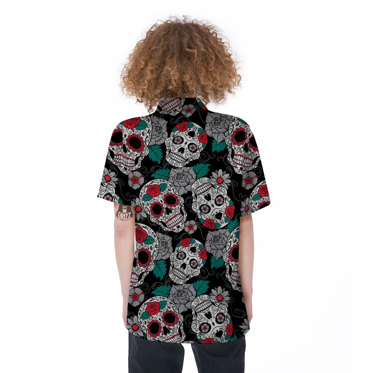 Sugar Skull Women's Short Sleeve Shirts-grizzshop
