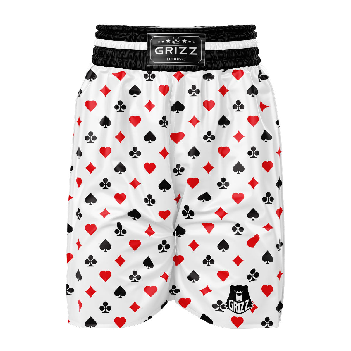 Suits Playing Card Print Pattern Boxing Shorts-grizzshop